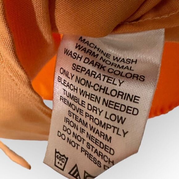 Lady Hathaway Peach button down long sleeve collared blouse Shirt Size M - Picture 4 of 5